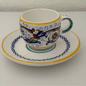 Ricco Deruta italian Espresso Cup & Saucer~Sur La Tab